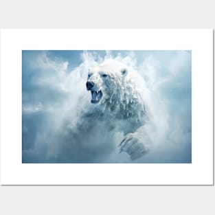 Polar Bear Animal Wildlife Wilderness Colorful Realistic Illustration Posters and Art